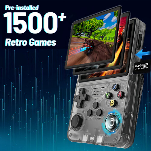 R36S Handheld Game Console Portable Retro Arcade Game Nostalgia Black 2
