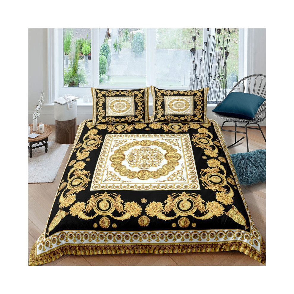 (Style 2, 260*240 three-piece set) New bedding three-piece set digital printing 3D printing Golden Lion series kit-image-OPC-PGP2B8C-NEW