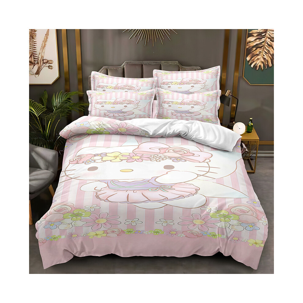 (Style 1, 260*240 three-piece set) New three-piece set hello kitty series digital printing kit bedding-image-OPC-PGP2BC5-NEW