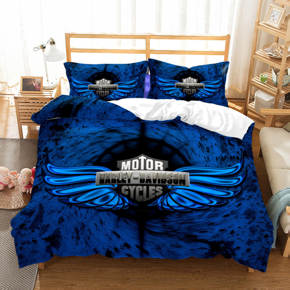(Style 7, 260*240 three-piece set) New bedding three-piece set cross-border 3D digital motorcycle printed bed sheet set bedding set-image-OPC-PGP2CPQ-NEW