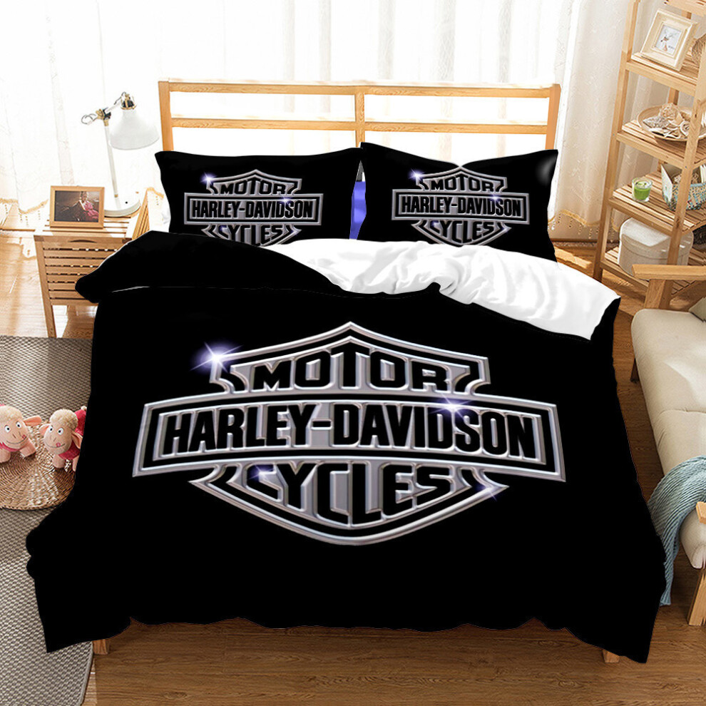 (Style 4, 173*218 Two-piece set) New bedding three-piece set cross-border 3D digital motorcycle printed bed sheet set bedding set-image-OPC-PGP2CN5-NEW