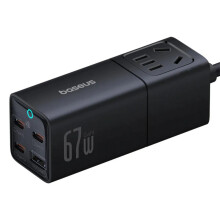 67W Desktop Charger Station, Black, 1AC + 1USB-A + 3USB-C Ports, Fast Charging, Multiple Device Support