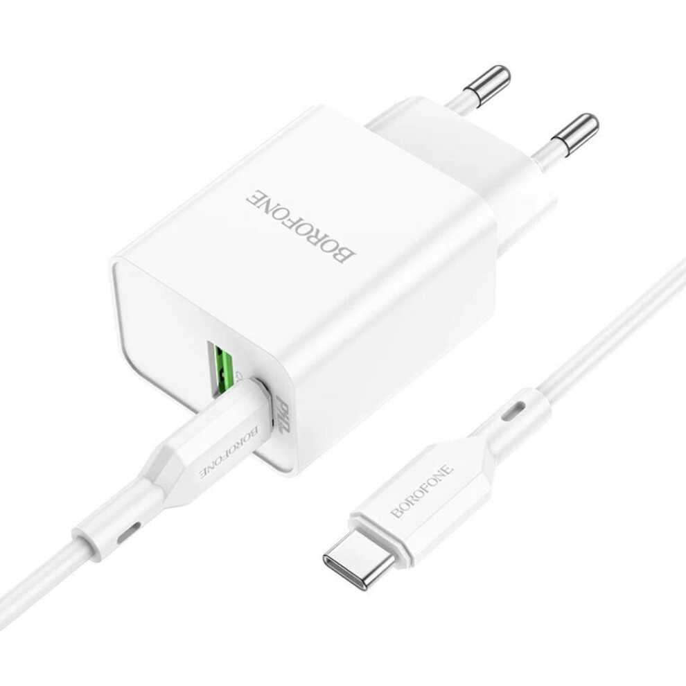 Pd20w Dual Port Charger Set With 1M Type-C Cable, Qc3.0 & Pd3.0 Fast Charging For Phones & Tablets 1138392769430