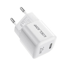 20W EU Plug 1-Port USB PD Charger, White, PC Flame Retardant, 5V/3A, 9V/2.22A, 12V/1.66A, Lightweight 43g