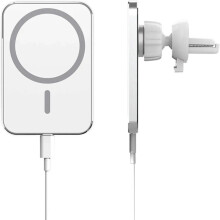 (Black) MagSafe Car Wireless Charger for iPhone 12/13/14 Series with Magnetic Holder & LED Indicator, Fast Charging 30W