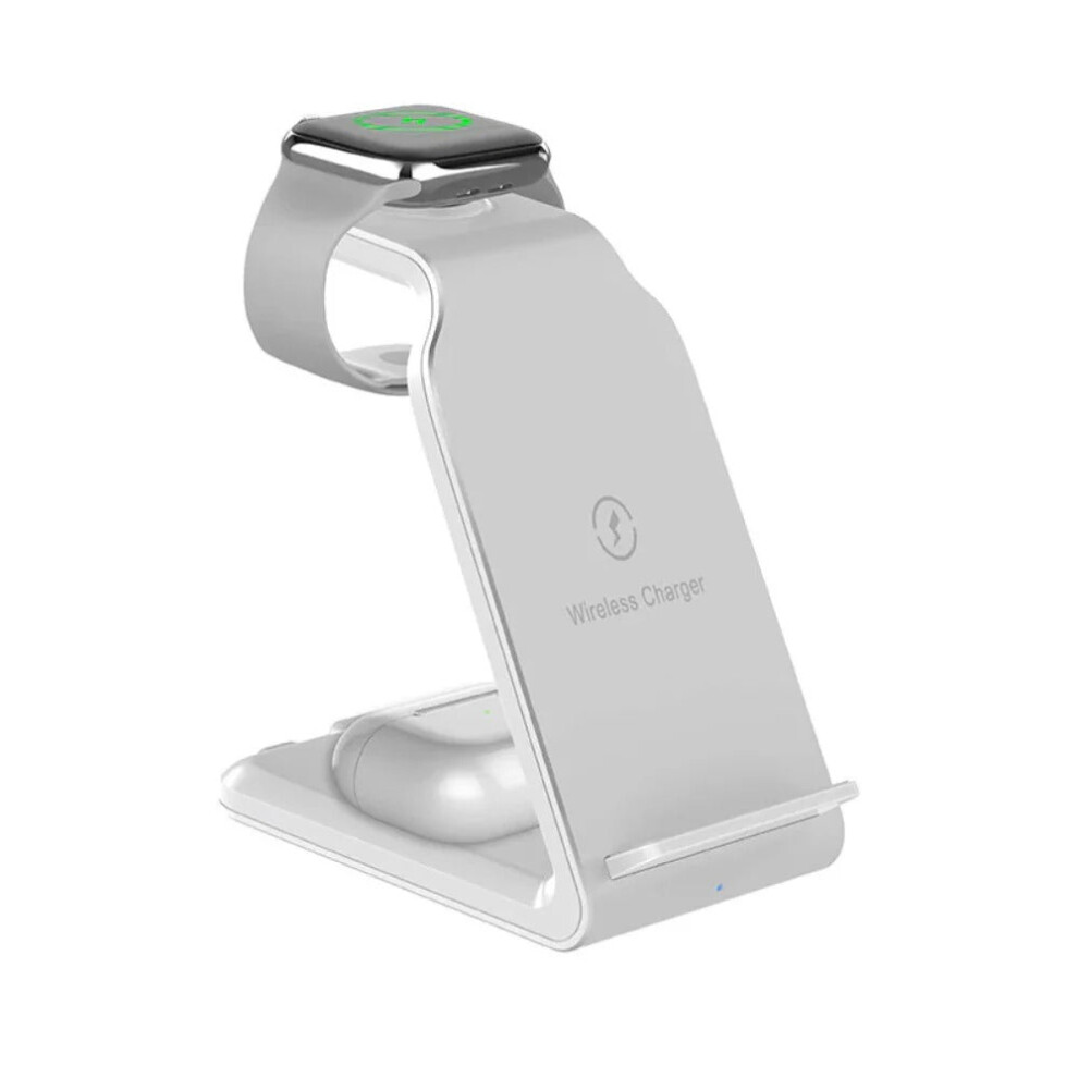 Wireless Charging Stand, 5W-15W Adjustable Output, Type-C Input, Compatible With Qi Devices, Compact Design White 1138392772270