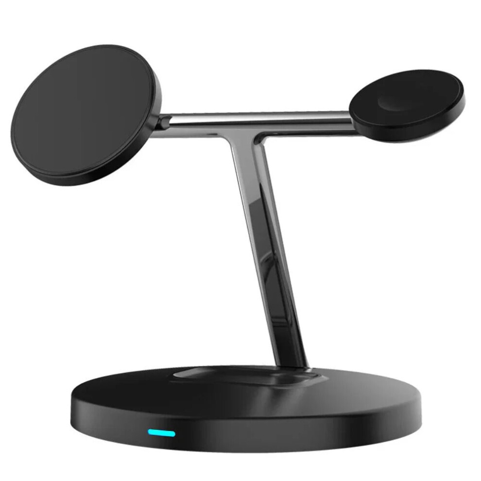 D10 Wireless Magnetic Charger Stand - Durable Abs+Zinc Alloy, Type-C Input, 5W-15W Output, Qi Compatible For Phone, Earphones, Watch Black 1138392772324