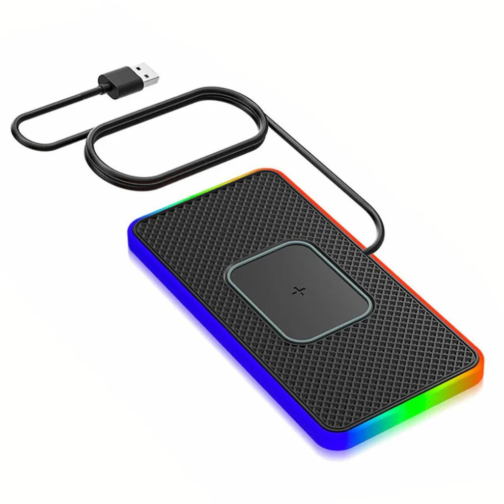 (Usb) Rgb Wireless Charger 15W Fast Charging Pad With Rgb Lights For Qi-Enabled Smartphones & Bluetooth Earphones 1138392772690