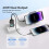 40W Dual USB-C EU Charger, Fast Charging, Compact Design, PD Protocol, Black, 110-240V, 2 Devices Simultaneously 4