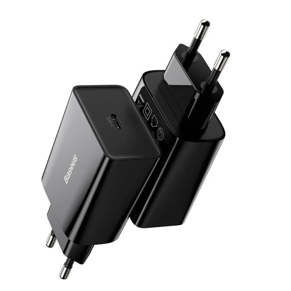 20W USB-C Charger EU Plug, Fast Charging 5V/3A, 9V/2.22A, 12V/1.67A, Compact & Portable, Compatible with PD3.0, QC3.0