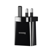 (White, EU Plug) Dual USB AC Power Charger Adapter for Travel - Charge 2 Devices Simultaneously, Compact & Lightweight, US/EU Plug