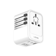 A6140C 65W USB-C & USB-A Charger, Compact Travel Adapter with Switchable EU/US/UK/AU/CN Plugs, Fast Charging Protocols