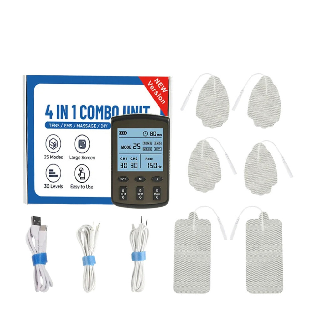25-Mode TENS EMS Muscle Stimulator for Pain Relief & Body Massage - Digital Therapy Machine with Adjustable Intensity