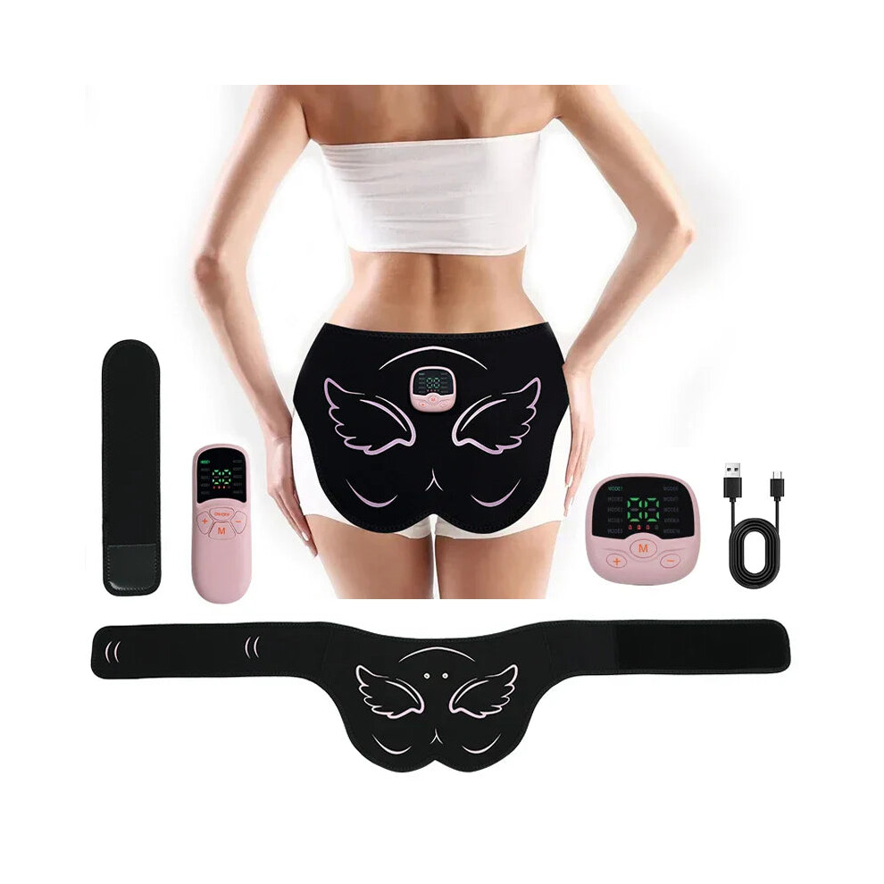 EMS Hips Trainer with Remote Control - Buttocks Toner & Muscle Stimulator, 10 Modes, USB Rechargeable, Elevate Hip Curves-image-OPC-PGP2GPZ-NEW