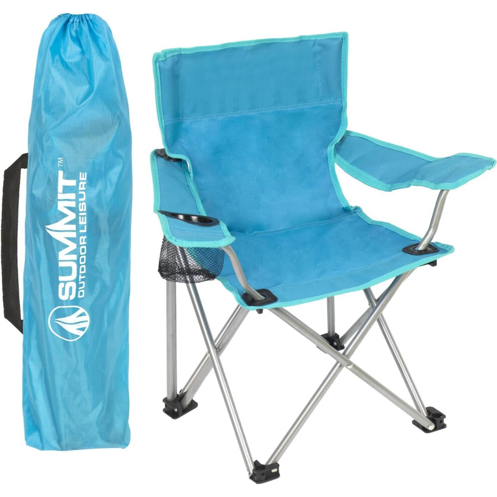 Kids' Blue Folding Lightweight Camping Chair with Carry Bag