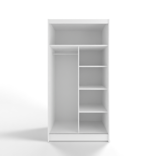 GABA D3 100 cm Sliding Door Wardrobe with Mirror Full White 2