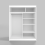 GABA C3 150 cm Sliding Door Wardrobe with Mirror Full White 4