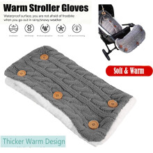 Grey Newborn Baby Winter Warm Pram Pushchair Armrest Infant Button Knit Swaddle Wrap