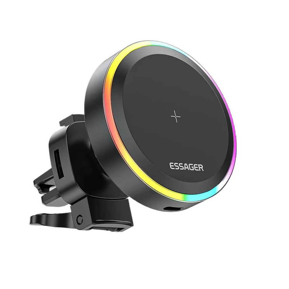(air outlet Type) Universal Magnetic Wireless Car Holder with Qi 15W Charger - Compatible with iPhone 12/13/14 and Other Phones