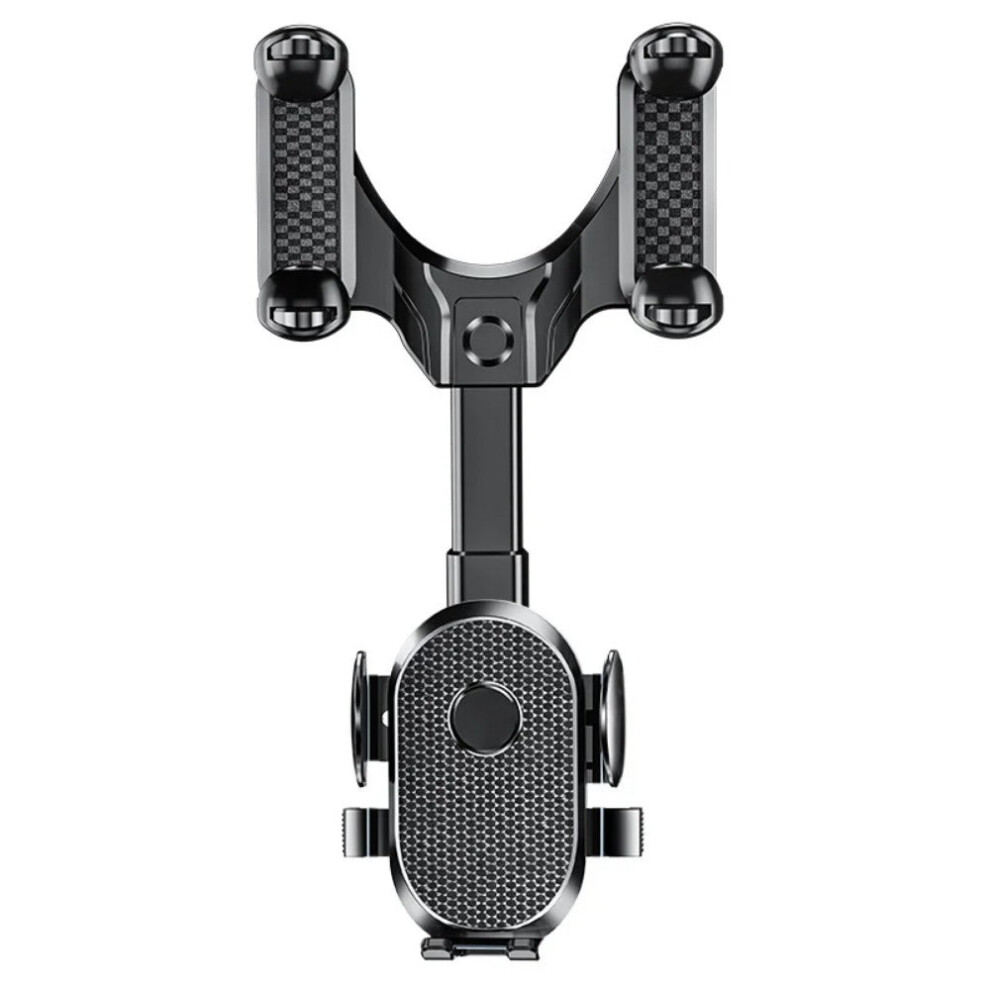 (Grey) Multifunctional 360 Car Phone Holder For Rearview Mirror - Adjustable Clip Bracket For All Mobile Phones Grey 1138392766415