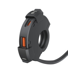Motorcycle USB Phone Charger - 18W Dual Ports, Waterproof, Fits 12V-24V Bikes, Handlebar Installation, Safe Charging