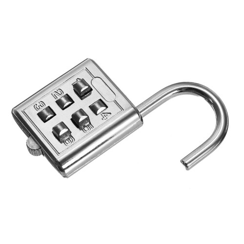 6 Digit Push Button Combination Padlock Travel Suitcase Luggage Lock 2