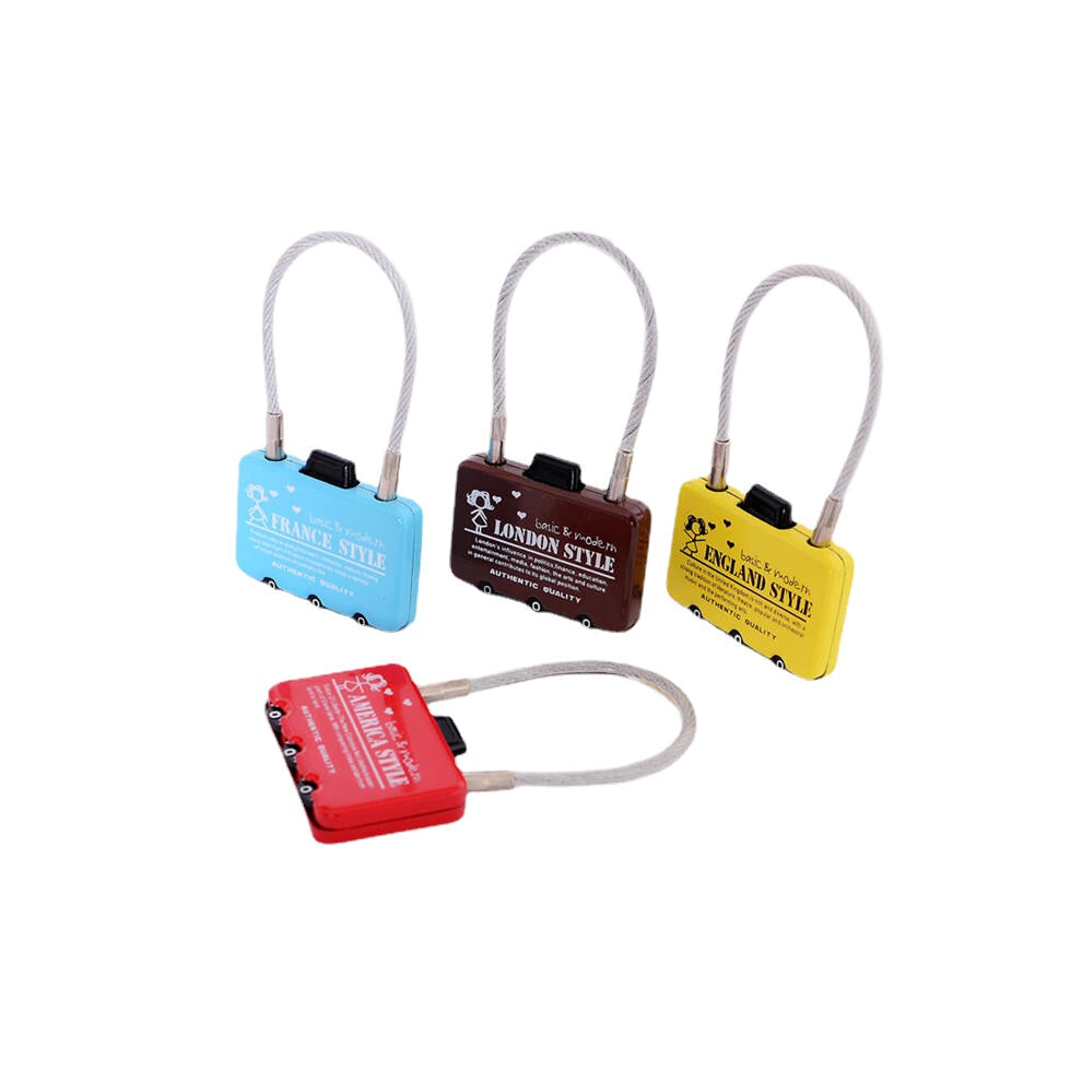 (Red) Cartoon Pattern 3 Digit Luggage Combination Password Bike Locks Padlocks