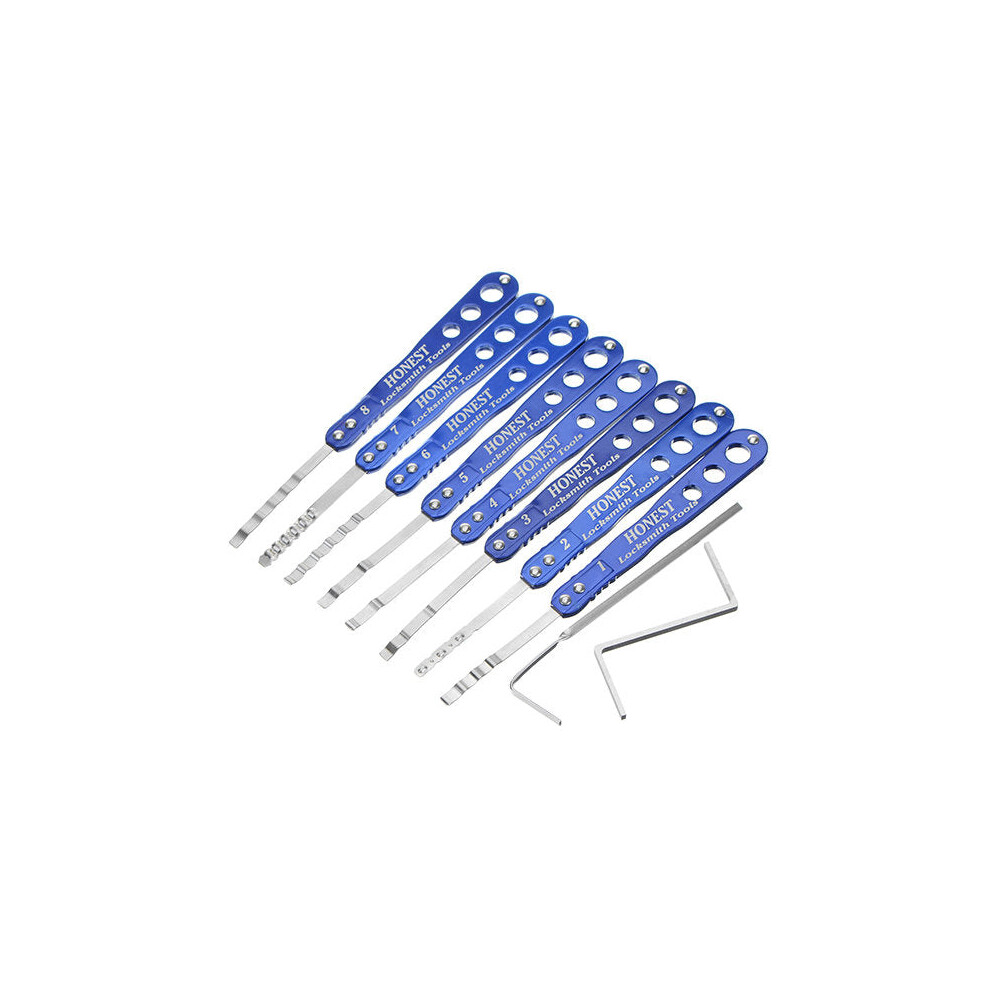 8Pcs Safety Box Quick Opening Lockpicks with 2 Transmission Gears