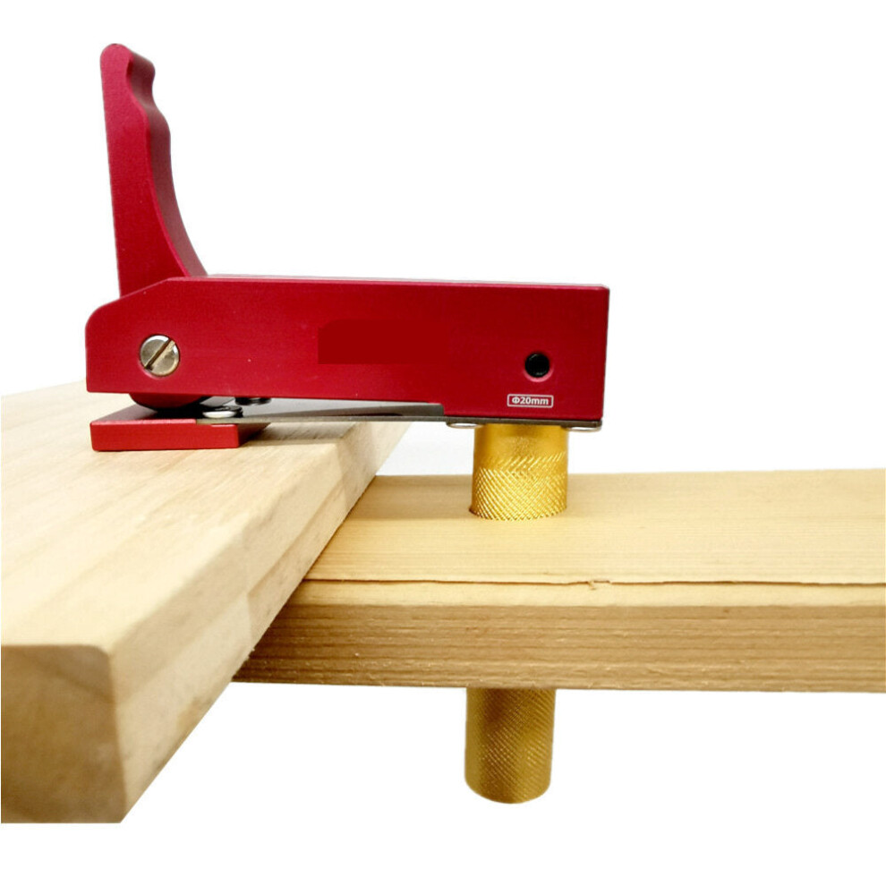 (19mm) Aluminum Alloy Woodworking Hold Down Clamp - Quick Acting Desktop Presser, Adjustable Clamping Force, 50mm Max Clamp