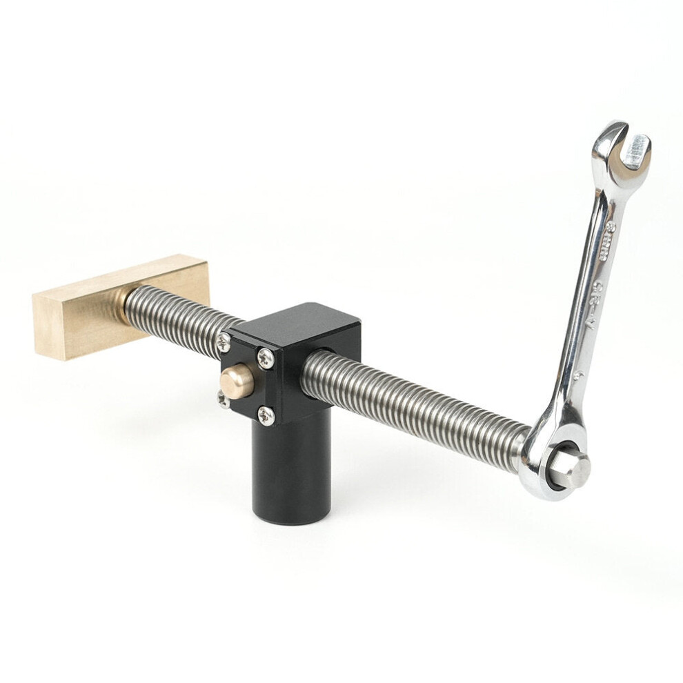 (TYPE-B) Universal Woodworking Vice for 19/20mm Table Holes, 0-120mm Clamping Range, Durable Brass & Steel, Compact & Secure