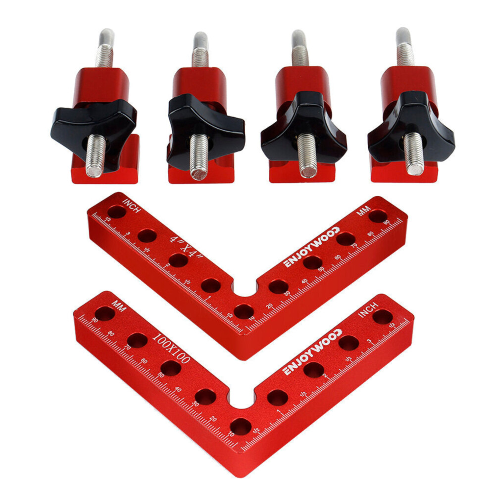 (140mm) 6PCS Right Angle Positioning Clamp Set - Precision 90 Degree Woodworking Clamps for Efficient Projects