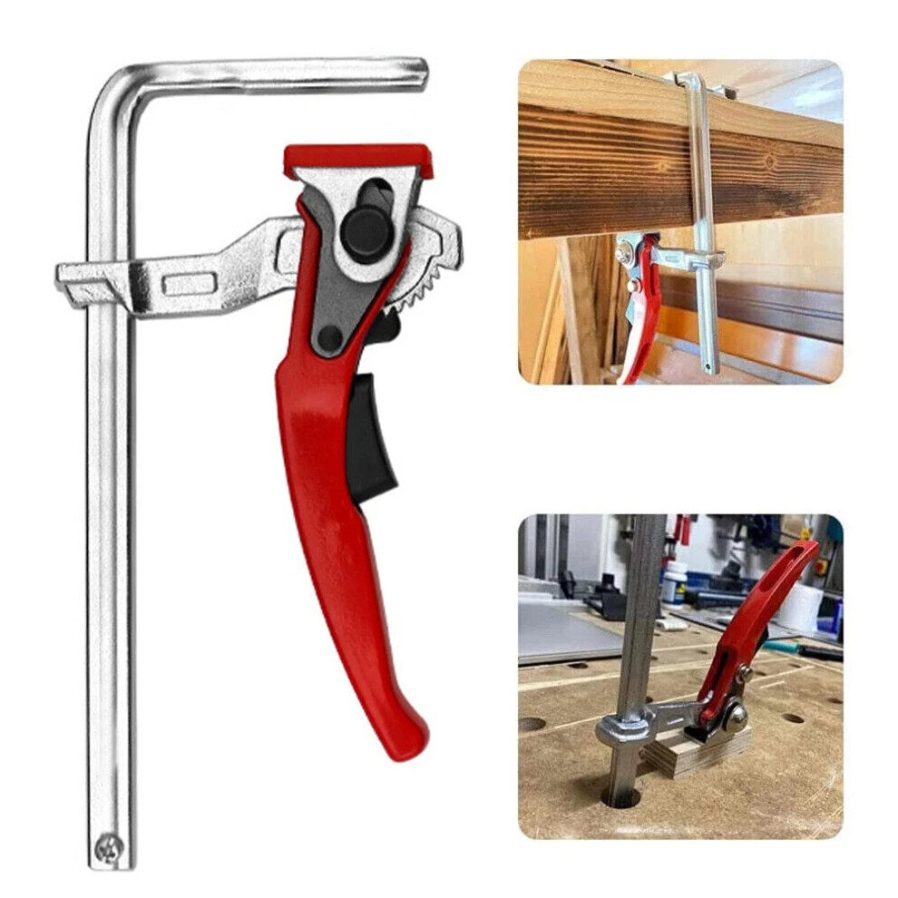 (120mm) Quick Ratchet Track Saw Guide Rail Clamp for MFT Table & Festool, 120/200/300mm, Zinc Alloy & Steel, 220KG Clamping Force