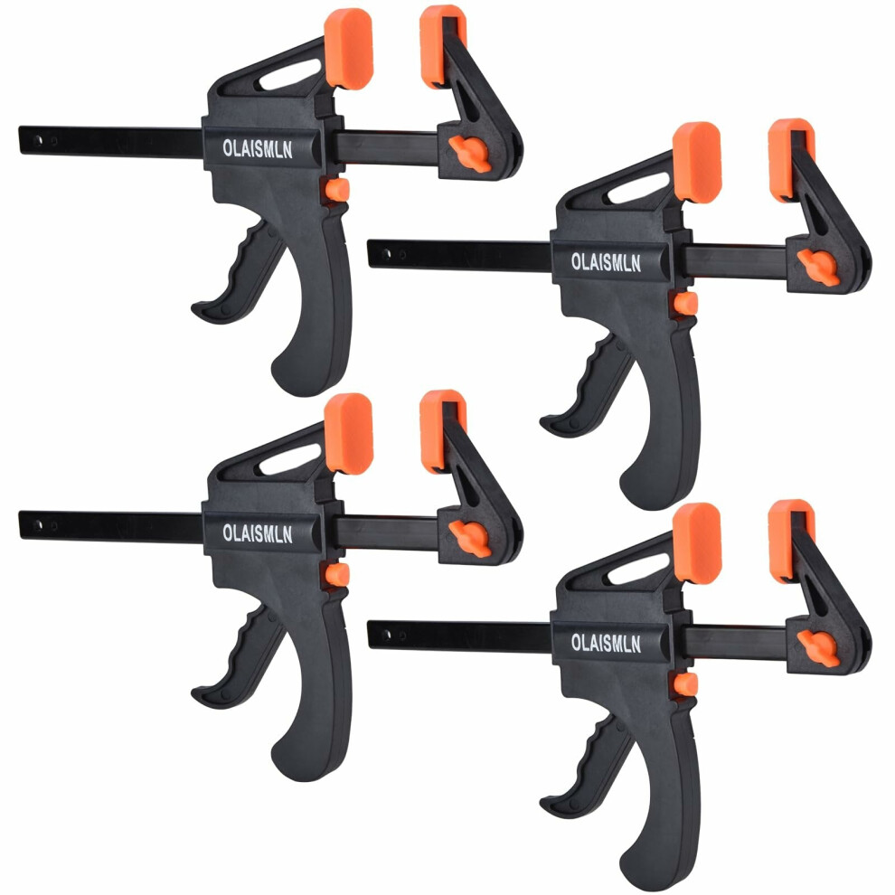 4-Pack Woodworking F Clamps - Heavy Duty, Quick Change, Easy One-Hand Operation, Ideal For Diy & Professional Projects 8727971919330