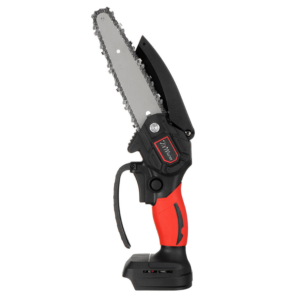 (One Battery, EU Plug) 388VF 3000W Cordless Brushless 6Inch Electric Chain Saw Chainsaw Firewood Cutting with Battery