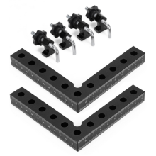 (160mm, 2 Set) Premium Aluminum Right Angle Jig - L-Type Positioning Square for Precise Woodworking, Easy to Use, Versatile DIY Tool