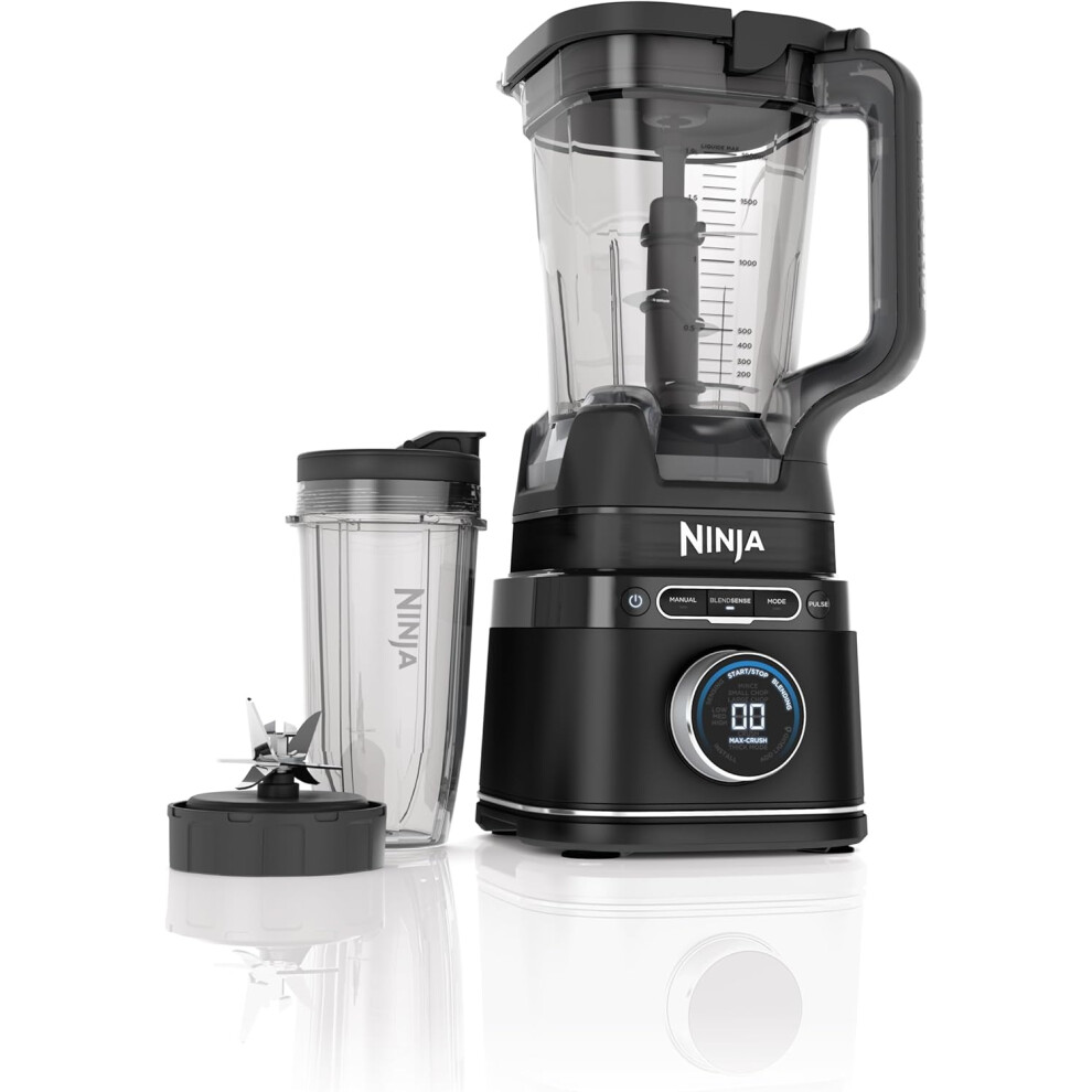 Ninja (2-In-1 Detect) 3-In-1 Detect Power Blender Processor Pro, Powerful 1200W Blender, Food Processor Bowl, Dough Blade, 1X Single Serve Cup, Jug, M