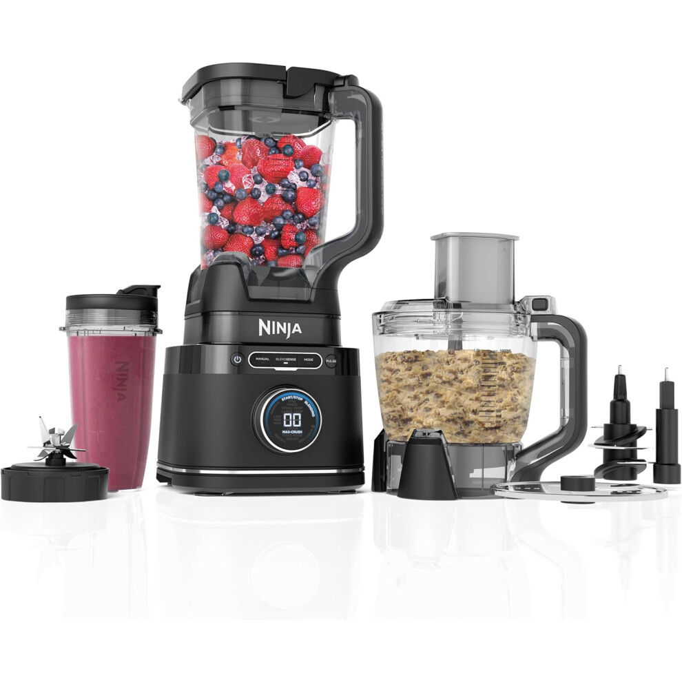 Ninja (3-In-1 Detect) 3-In-1 Detect Power Blender Processor Pro, Powerful 1200W Blender, Food Processor Bowl, Dough Blade, 1X Single Serve Cup, Jug, M