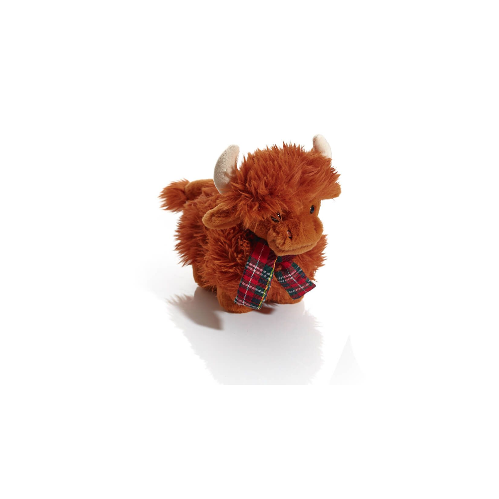 Photos - Other Toys Scottish Dougal Highland Cow Plush Fabric Toy With Tartan Scarf - 16cm