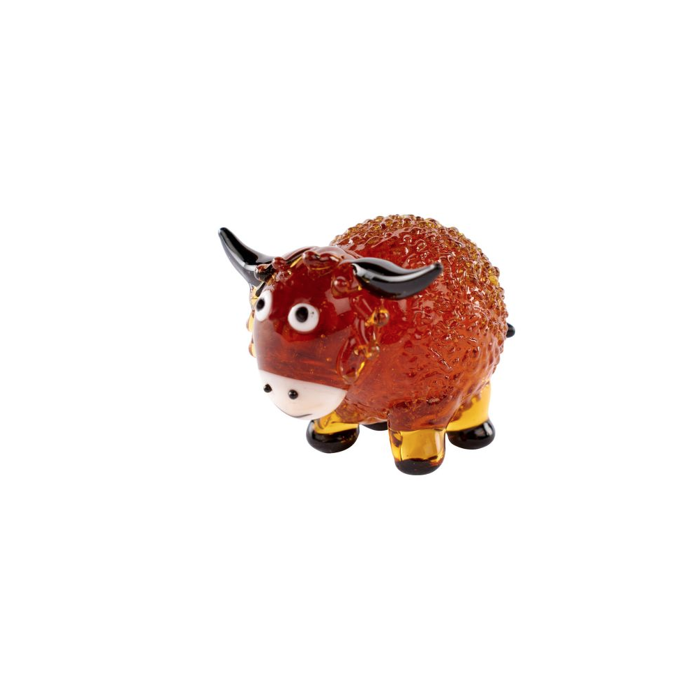 Kilts Wi Hae Miniature Bobby Glass Scottish Highland Cow Ornament