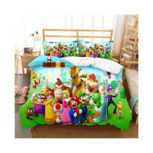 (12, Double-200x200cm) Super Mario Bedding Kids Single Double 3D Duvet Cover Set