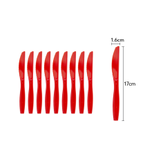 (20x (cuchillo + tenedor + cuchara), rojo) Juego de tenedores y cuchillos de plástico reutilizables de colores
