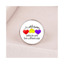 (26406704) Serie Carethemed Verstellbarer offener Autismus-Kinderzeit-Edelsteinring aus Metall