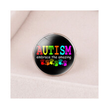 (26406712) Verstellbarer offener Autismus-Kinderzeit-Edelsteinring aus Metall der Carethemed-Serie
