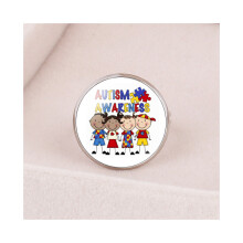 (26406703) Serie Carethemed Verstellbarer offener Autismus-Kinderzeit-Edelsteinring aus Metall