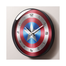 (8 Zoll) Captain America Kinderwanduhr geräuschlose Wanduhr Kinderzimmerdekoration