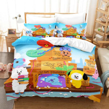 (Πολύχρωμο, 3τμχ200x230cm) Bangtan Όνομα BT21 BTS Σχεδιασμός Άνετο Παπλωματοθ