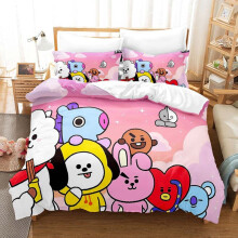 (Σκούρο ροζ, 2 τμχ 150x200 cm) Bangtan Όνομα BT21 BTS Σχεδιασμός Άνε