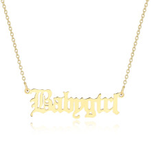 (Gold Babygirl) αλλά απλό κομψό κολιέ Babygirl από ανθεκτικό κρ