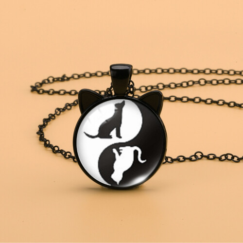 (HMXL95) Yin Striking Yang Time Gem κολιέ με μοναδικό μενταγιόν αυτί γά