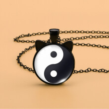(HMXL97) Yin Striking Yang Time Gem κολιέ με μοναδικό μενταγιόν αυτί γά